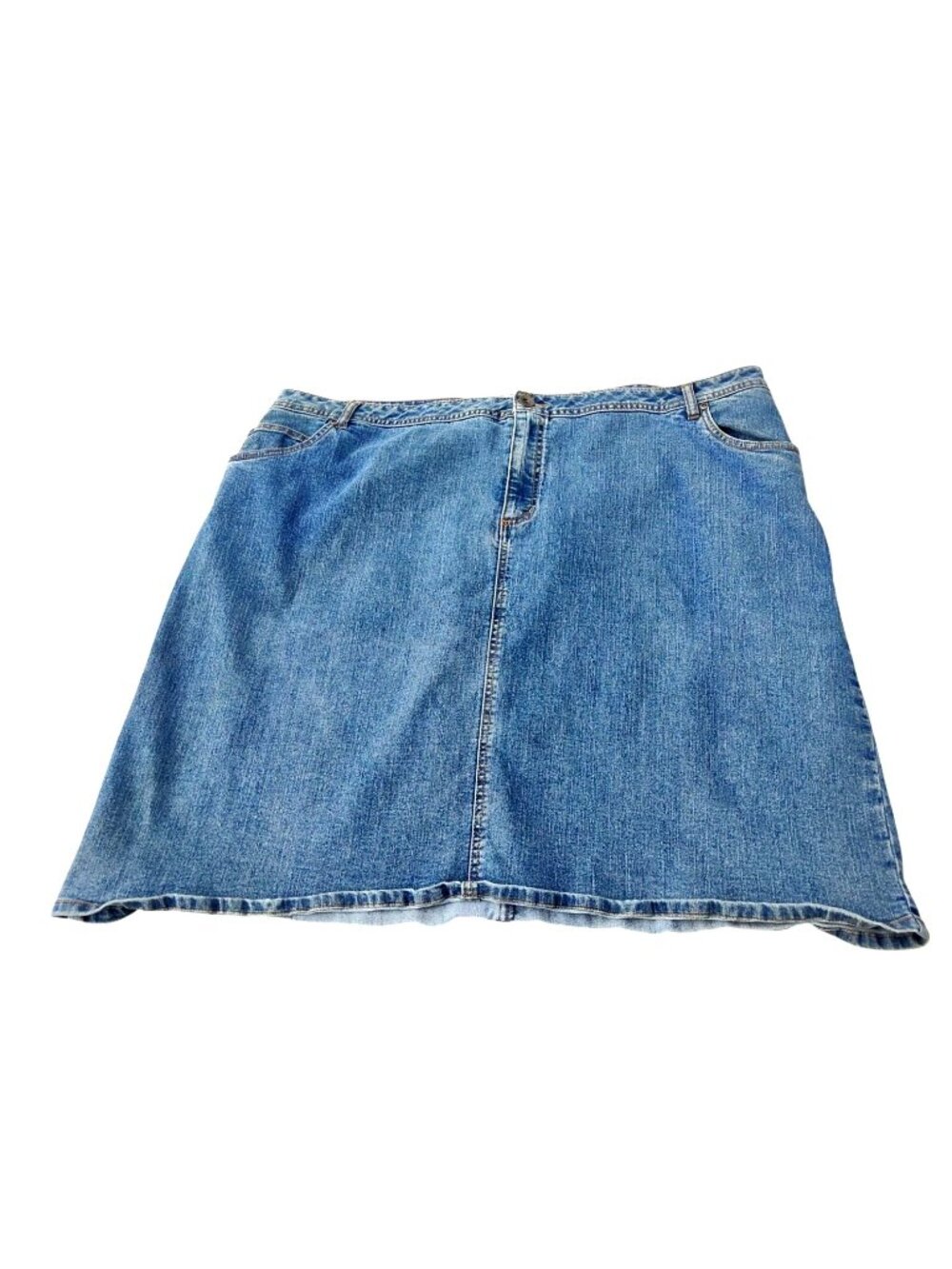 Jessica London Women's Plus Size Denim Jean Skirt Size 22 Blue Cotton Blend